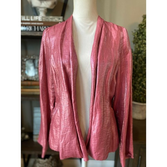 Eileen Fisher Jackets & Blazers - Eileen Fisher Pink Shimmer Open Front Jacket MED